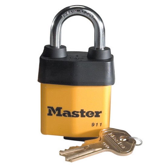 MasterLock/瑪斯特鎖 911DPF可換鎖膽塑料外殼防風(fēng)雨掛鎖